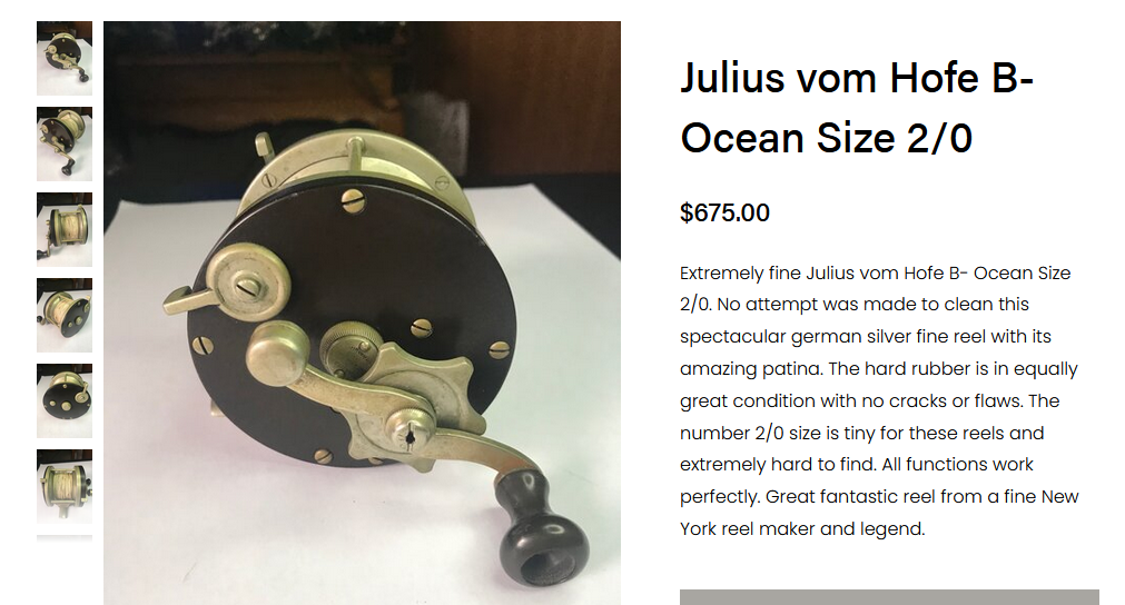 Julius vom Hofe Hochseefischerei Rolle Antik Feinsilber