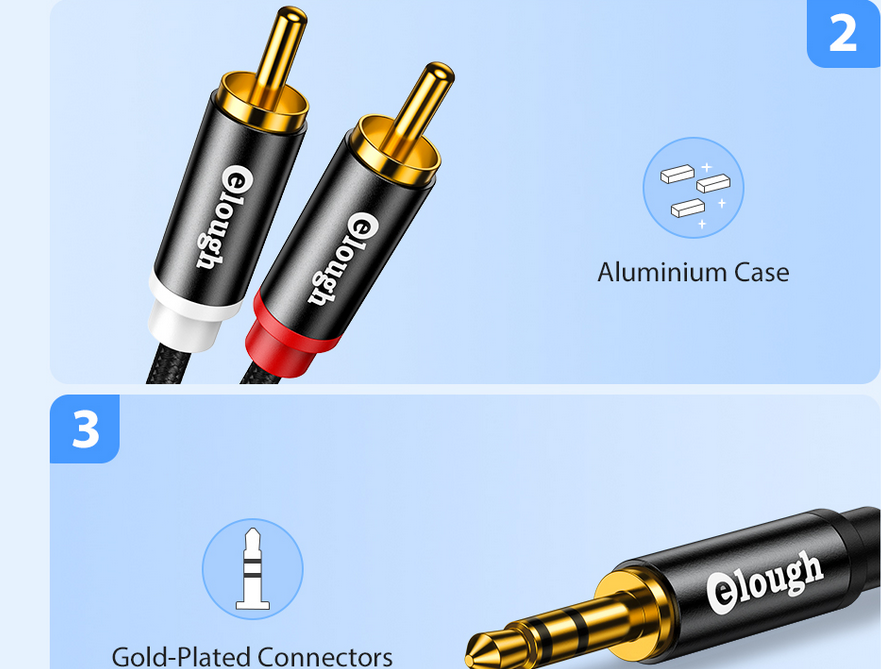 Chinch (RCA) auf 3,5mm Jackstecker HiFi Audio Kabel
