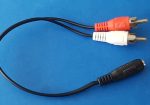 3,5mm Jackkupplung auf 2x Chinch (RCA) Stecker Kabel 30cm