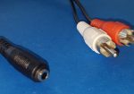 3,5mm Jackkupplung auf 2x Chinch (RCA) Stecker Kabel 30cm