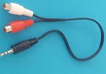 3,5mm Jackstecker auf 2x Chinch (RCA) Buchsen Kabel 30cm