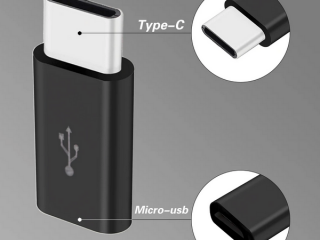 Micro USB Kupplung zu Typ C Stecker (Adapter)